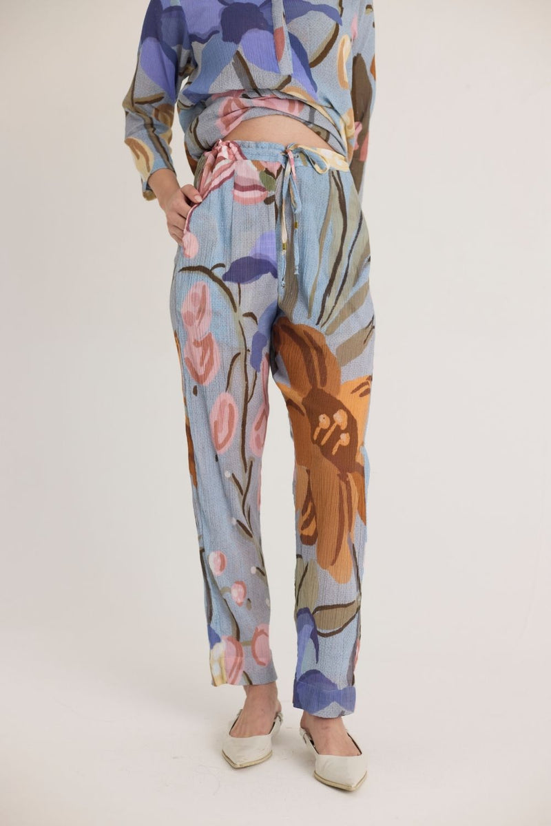 NICO LONG KURTA SET cotton by Yam in blue color for women in Singapore
