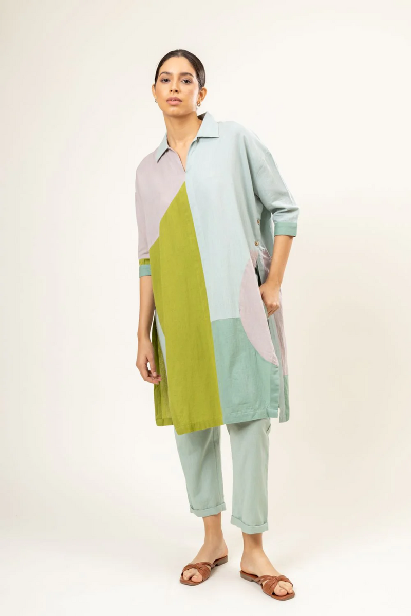 BLAKE PANELLED TUNIC mul by Doodlage in multi color for women in Singapore