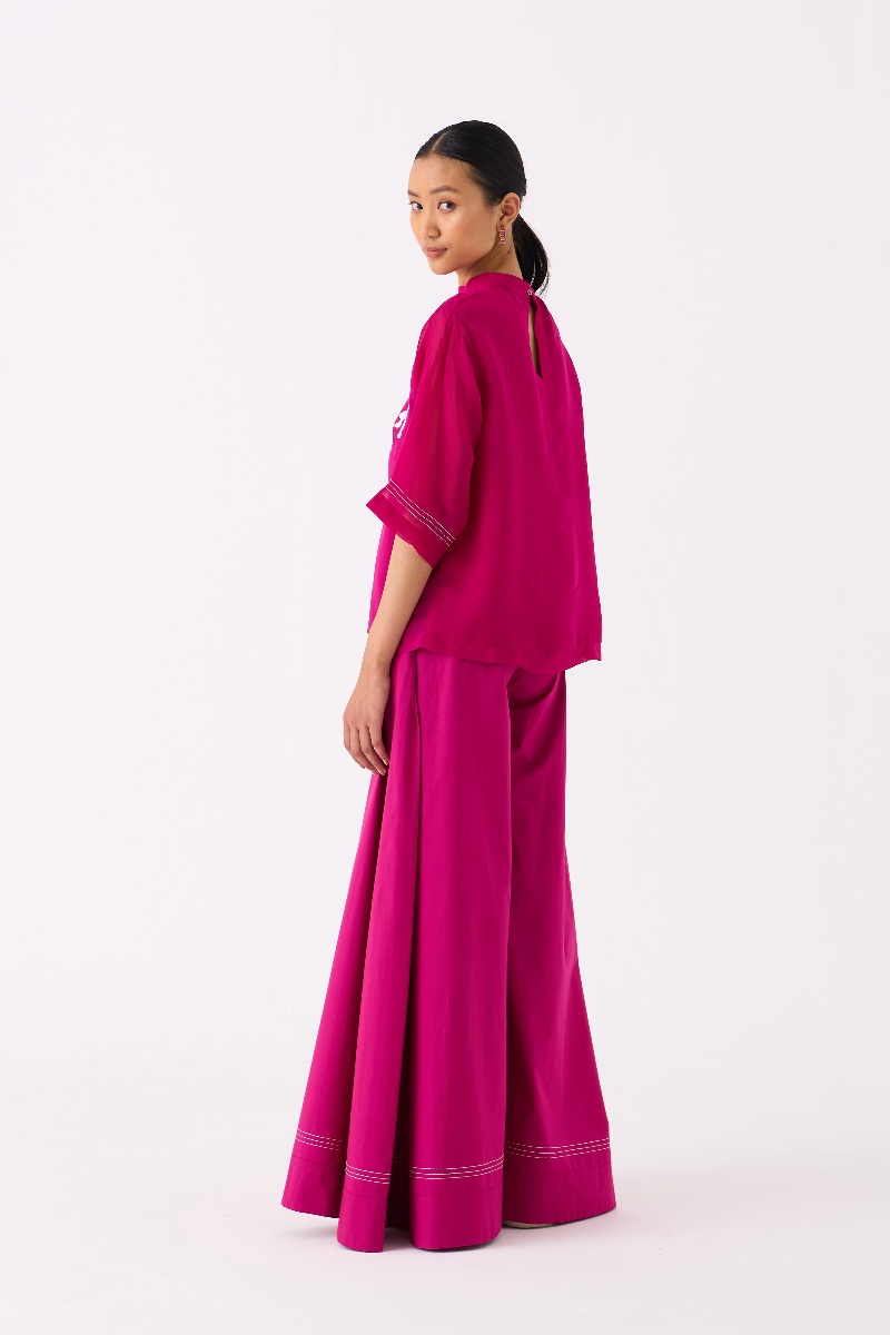 POPPY TOP-FUSCHIA organza by THREE for women in Singapore