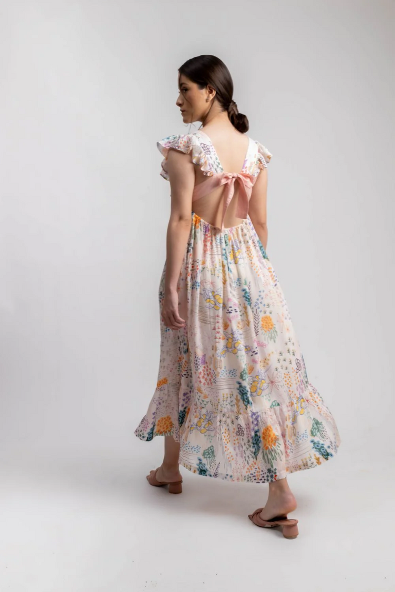 LILY PRINTED DRESS mul by Doodlage in multi color for women in Singapore