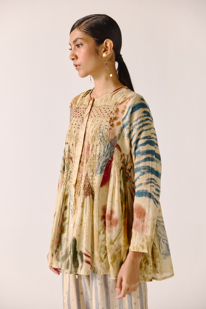 Frida Top - Abstract cotton by CORD for women in Singapore