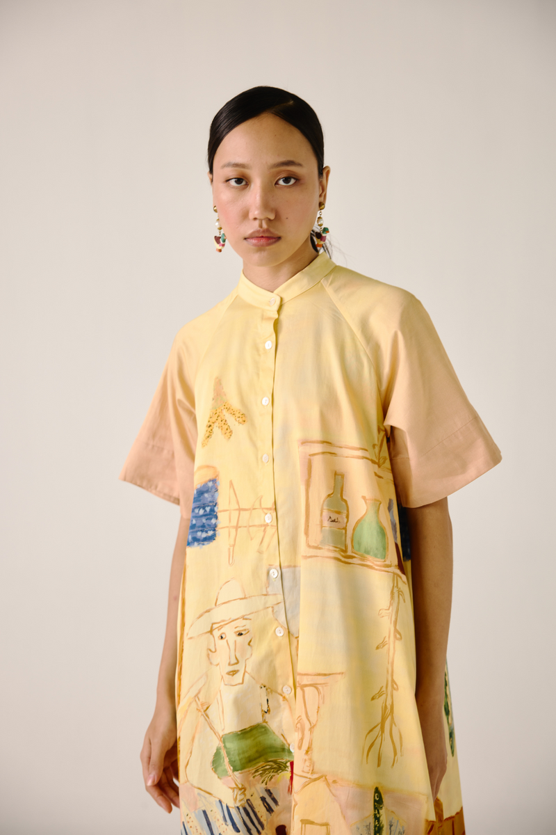 A-Line Long Dress - Fisherman cotton by CORD for women in Singapore