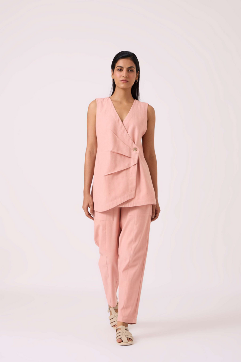 Victory Pink Handwoven Pants cotton by The Summer House in pink color for women in Singapore
