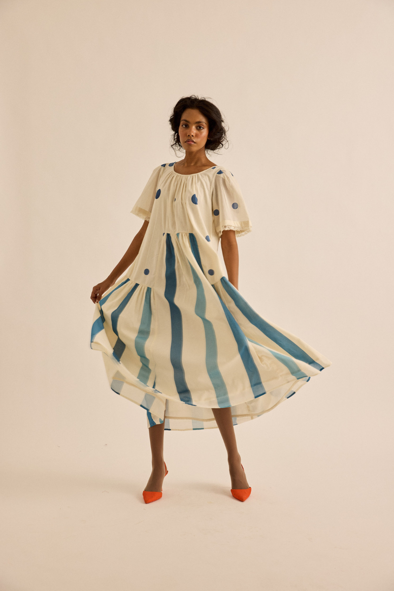 Wild Pine Dress mul dress by Khara Kapas in off-white for women in Singapore