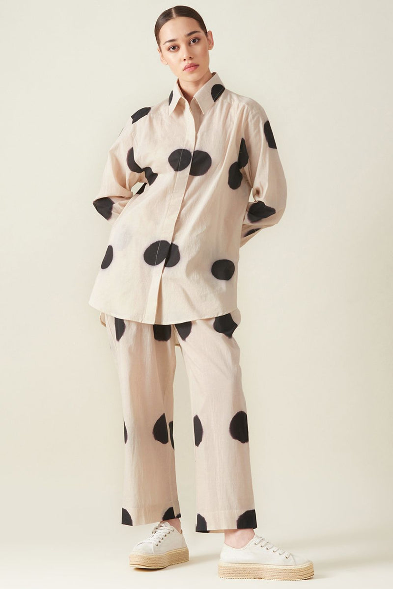 Dots shirt style set cotton Co-ord Sets by Aavidi for women in Singapore