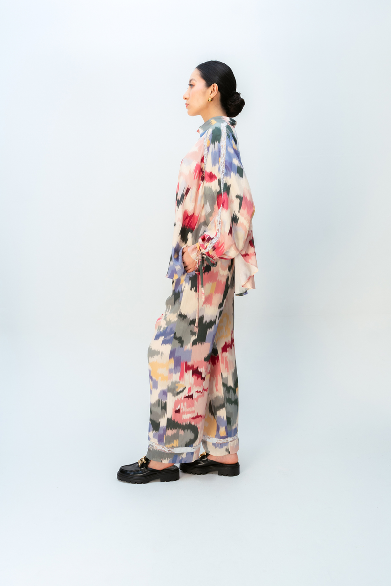 DAWN BLUSH CO-ORD SET crepe co-ord set by Ode to Odd in multi for women in Singapore