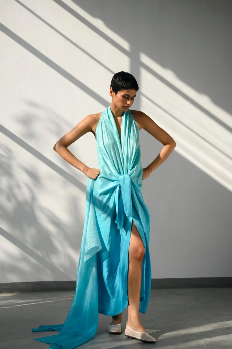 SOLANA OMBRE KNOTTED DRESS silk Buy SOLANA OMBRE KNOTTED DRESS from C&W | Dresses for Women by Ituvana for women in Singapore