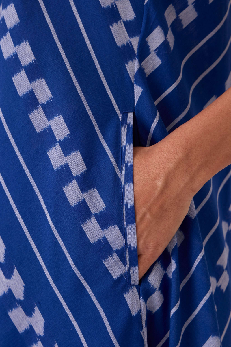 Nikol Blue Striped Ikat Dress cotton by The Summer House for women in Singapore