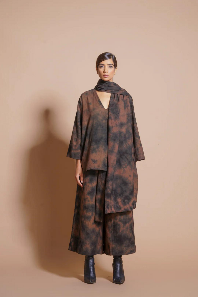 Bamboo Pants cotton matty pants/trousers by Stoique in brown for women in Singapore