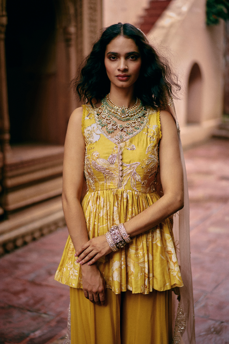 PH-2471 Peplum Palazoo Set by Paulmi & Harsh for women in Singapore