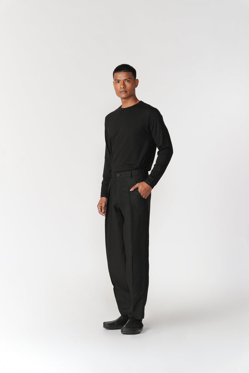 Knife Pleat Barrel Pants pant/trouser by Turn Black in black for men in Singapore