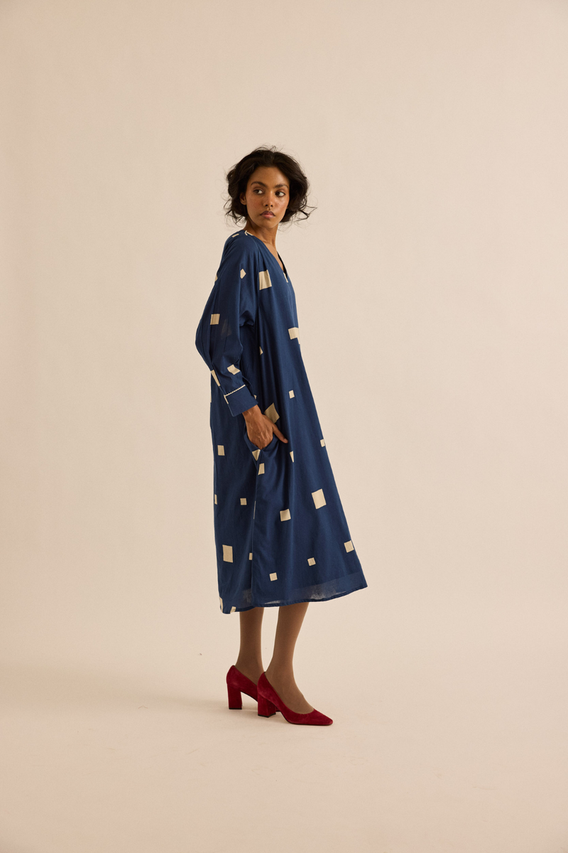 Azul Dress mul dress by Khara Kapas in dark blue for women in Singapore