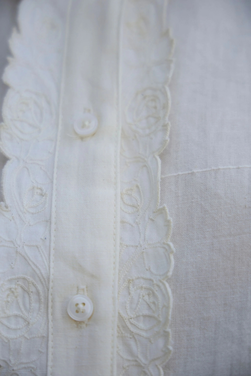 Ryuk Handwoven Embroidered Shirt cotton by The Summer House in white color for women in Singapore