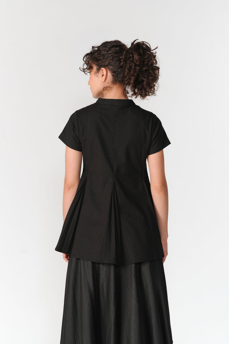 Godet Top top/shirt by Turn Black in black for women in Singapore