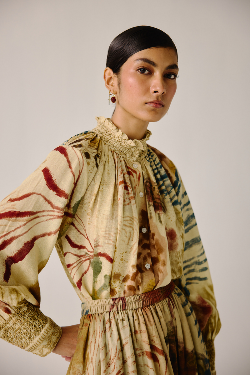 Farmer Top - Abstract cotton by CORD for women in Singapore
