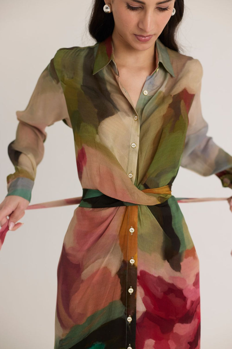 TILLY WRAP KURTA SET mul by Yam in multi color for women in Singapore