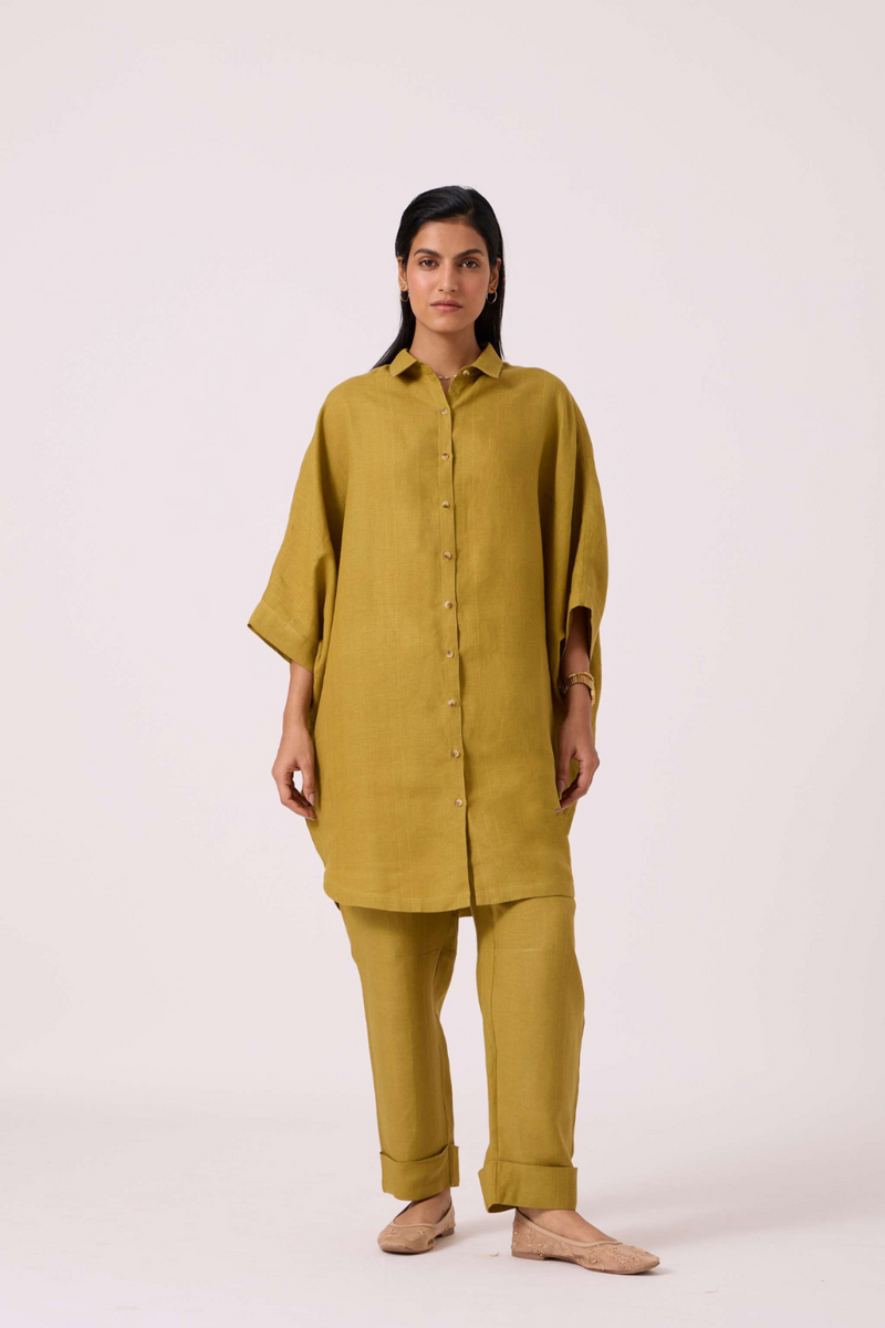 Pip Olive Linen Pants linen by The Summer House in olive color for women in Singapore