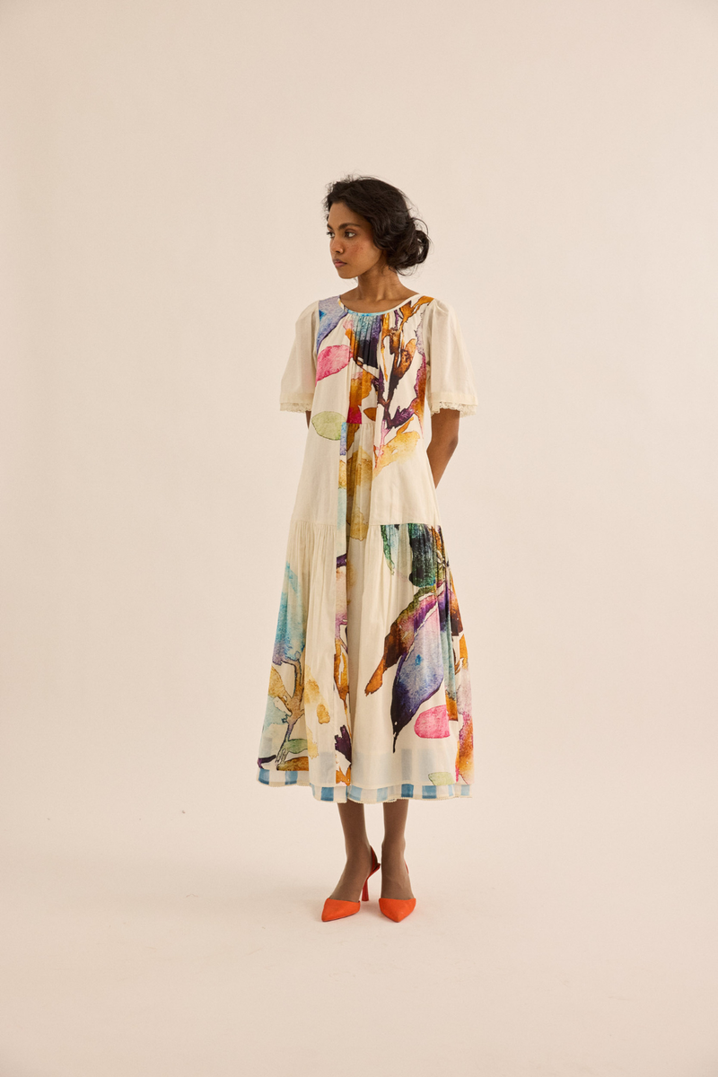 Petaline Dress mul dress by Khara Kapas in multicolor for women in Singapore