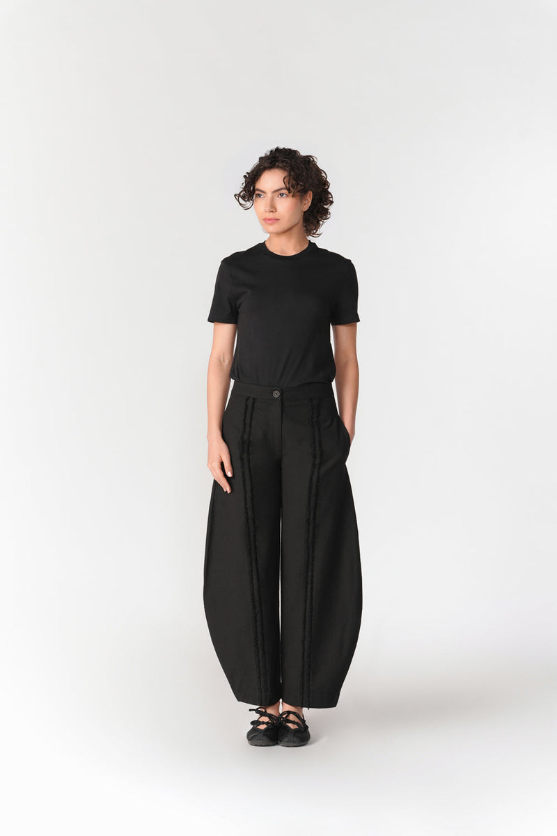 Barrel Slot Seam Pants pant/trouser by Turn Black in black for women in Singapore