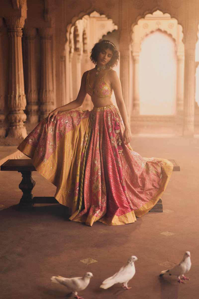 PH-2463 
Lehenga 
Blouse 
Dupatta Set by Paulmi & Harsh for women in Singapore