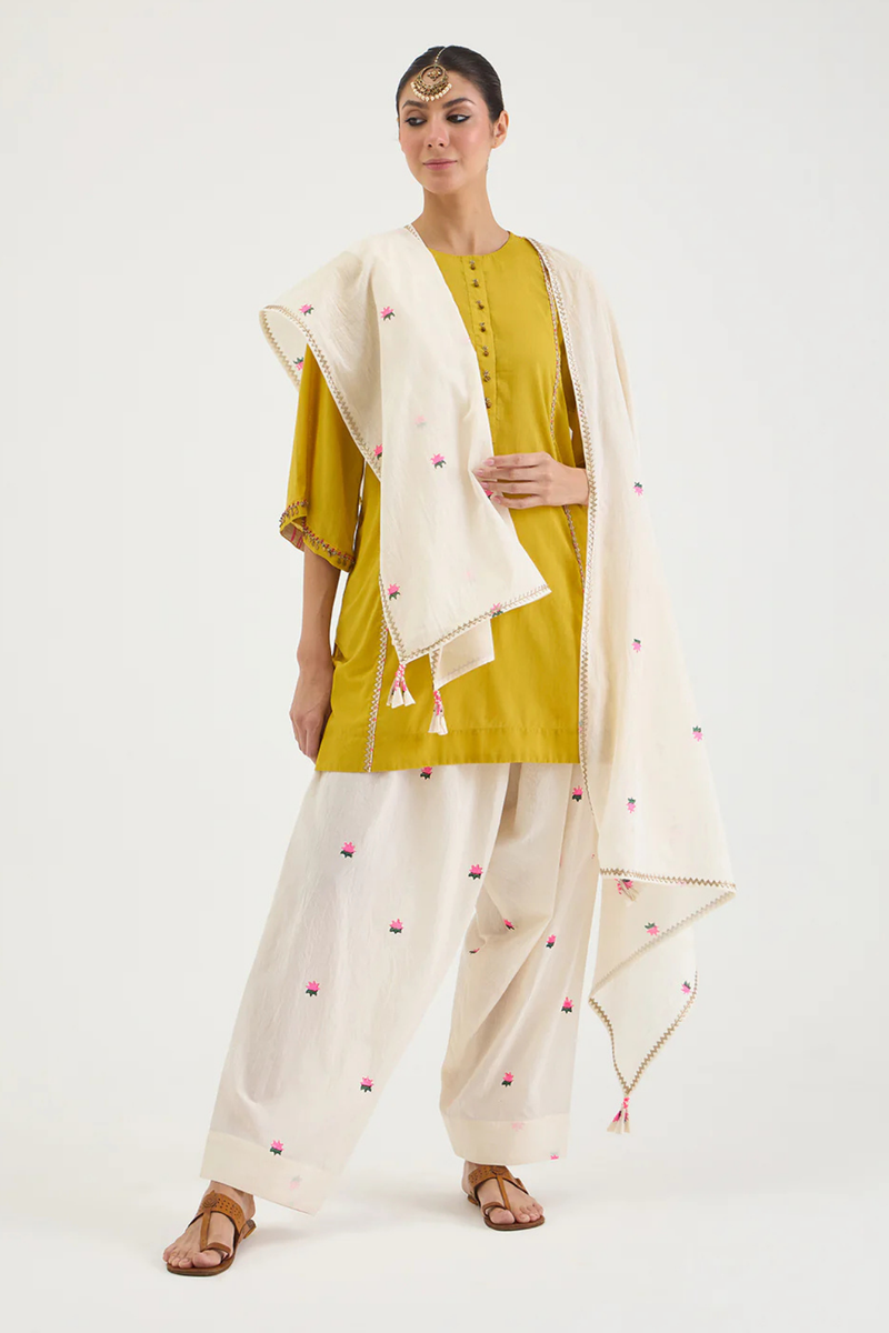 SAPPHIRE SET cotton by AAVIDI in mustard color for women in Singapore