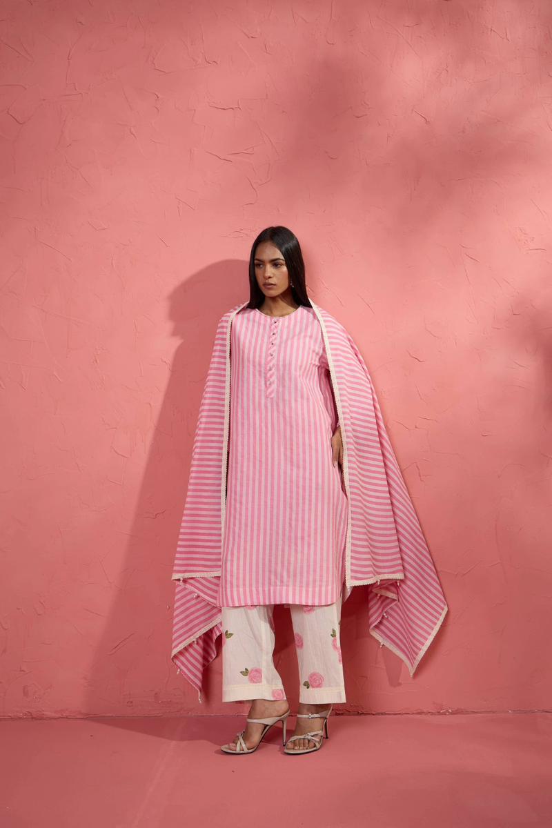 Stripe Dupatta cotton cambric dupatta by AAVIDI for women in Singapore