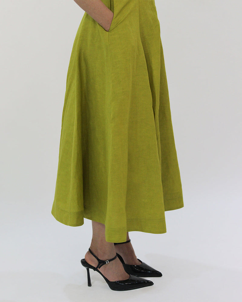 Sophie Cape dress linen Buy Sophie Cape dress from C&W | Dresses for Women by Leh Studios in green color for women in Singapore