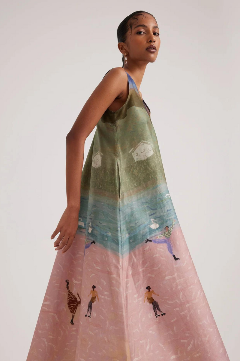 Ravine Dress-Skater satin by CORD for women in Singapore