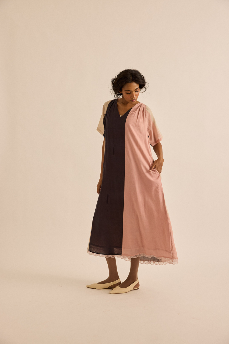 Puce Dress mul dress by Khara Kapas in multicolor for women in Singapore