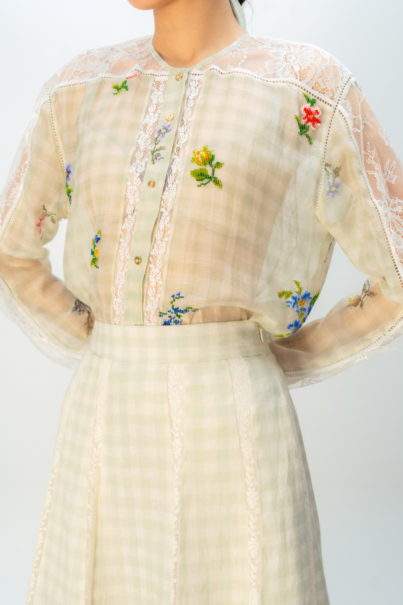 SUMMER SHIMMER SHIRT mul top/shirt by Ode to Odd in green for women in Singapore