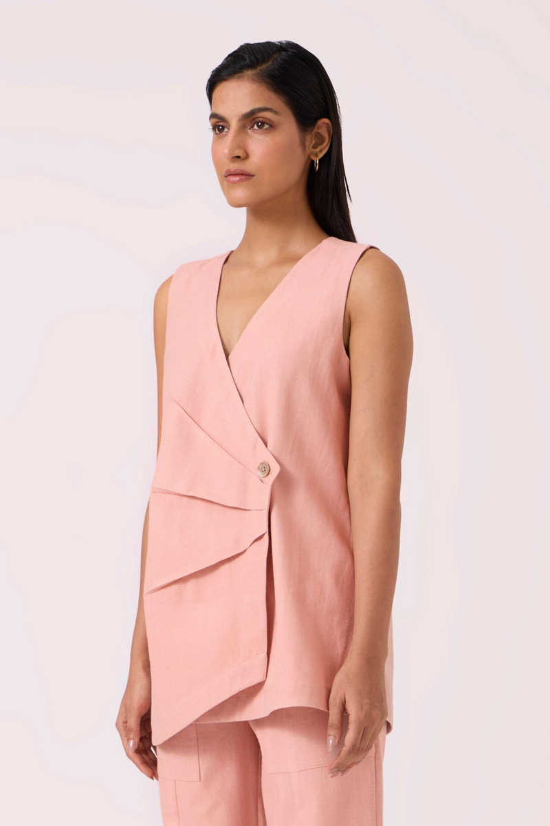 Karenin Pink Handwoven Top cotton by The Summer House in pink color for women in Singapore