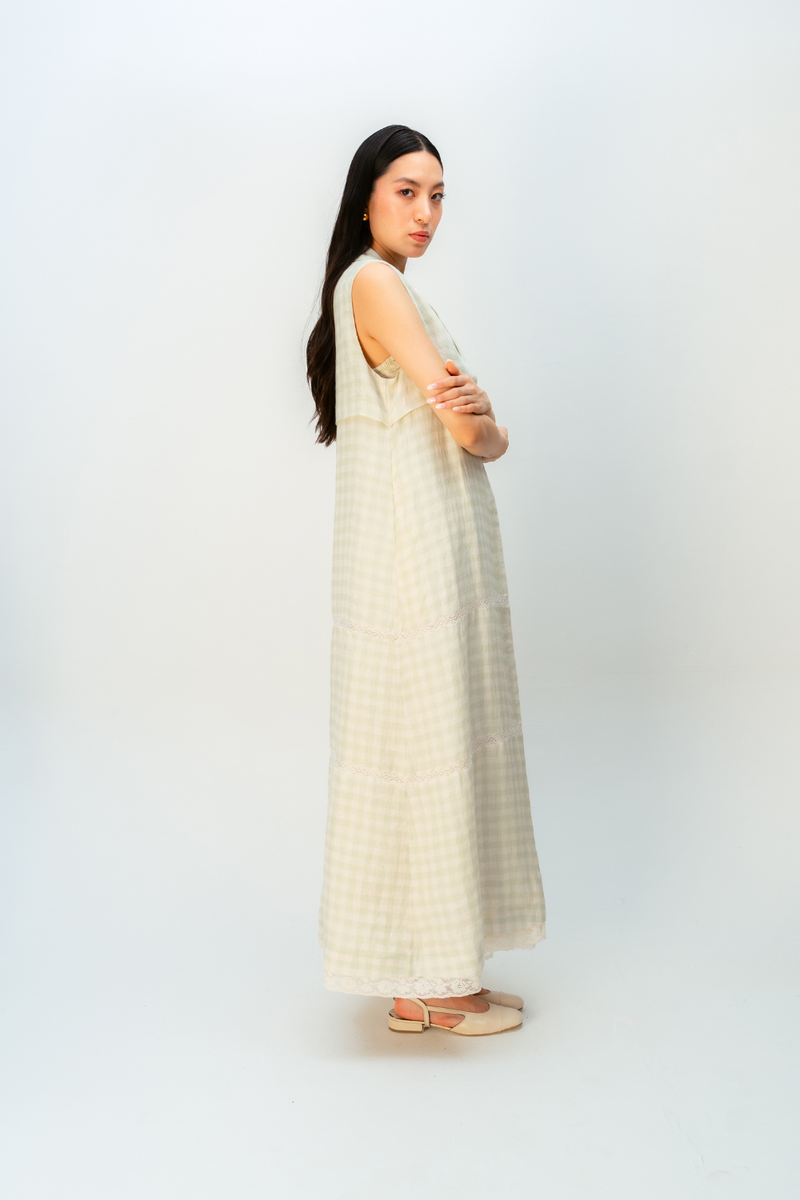 Summer Shimmer Trench linen jacket/overlay by Ode to Odd in green for women in Singapore