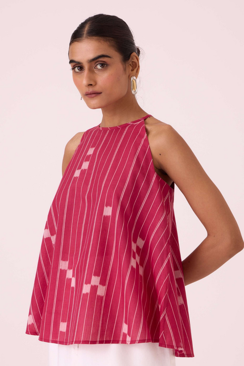 Maarah Rhubarb Ikat Top cotton by The Summer House for women in Singapore
