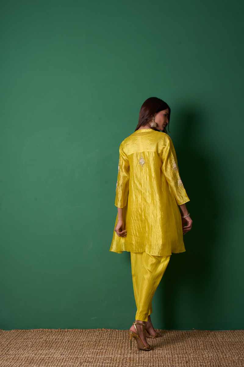 Paradise Kurta Set - Yellow with Dupatta