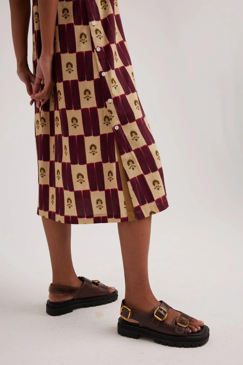Zen Dress-Stamp Checks rayon by CORD for women in Singapore