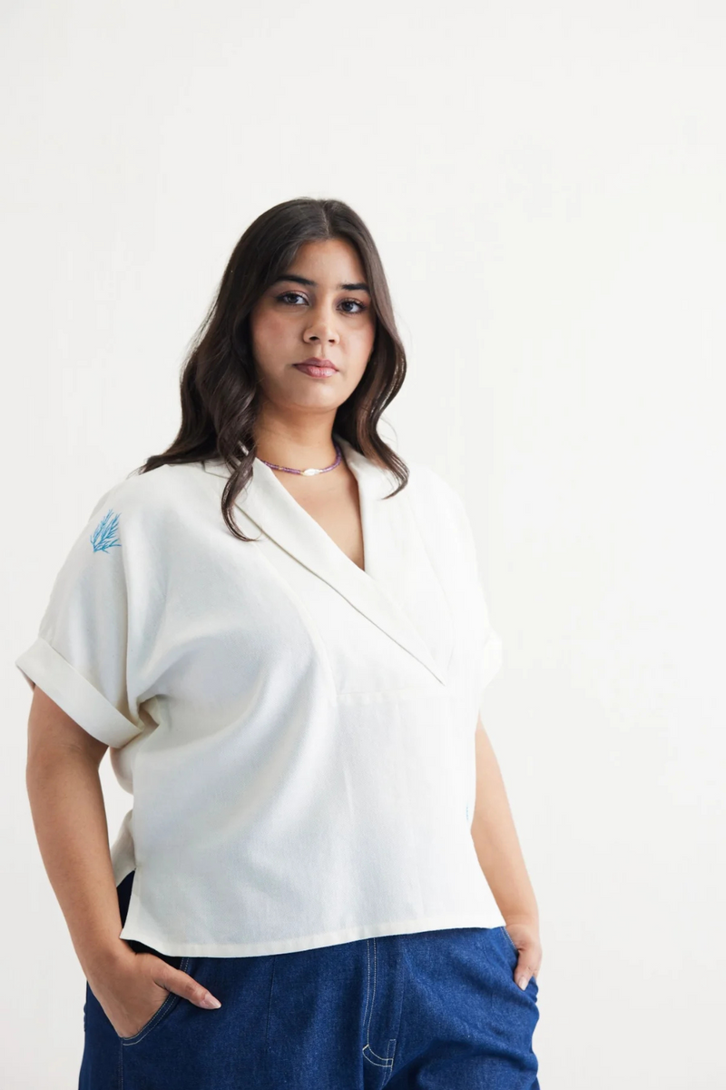 Free As The Ocean Handwoven Twill Top