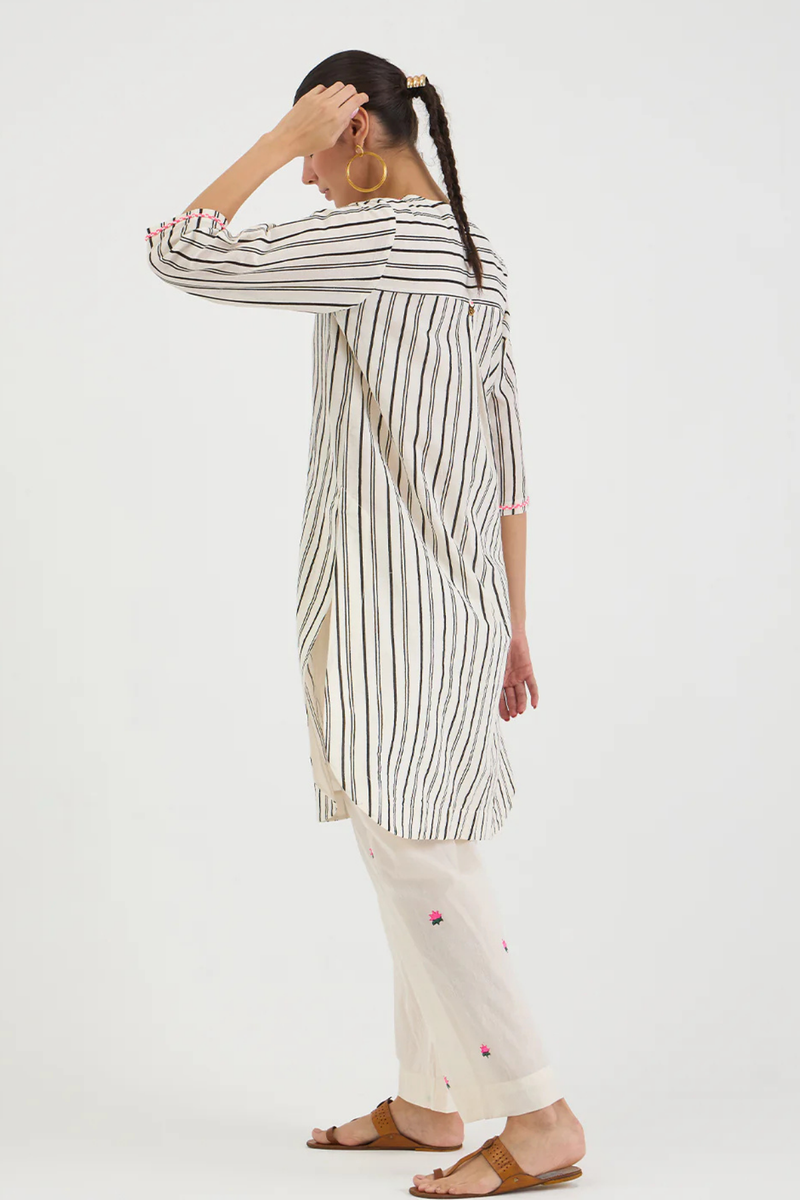 STRIPE N LOTUS SET cotton by AAVIDI in black color for women in Singapore
