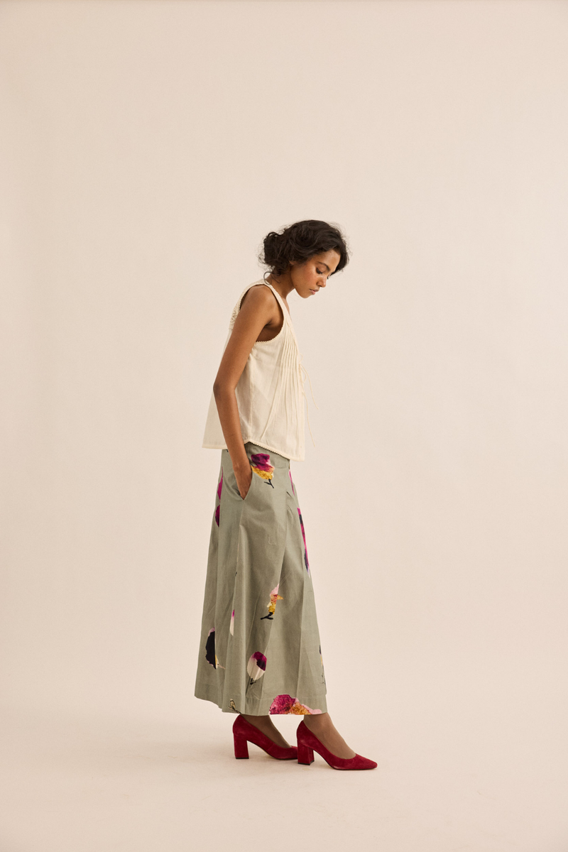 White Thistle Top mul top/shirt by Khara Kapas in ivory for women in Singapore