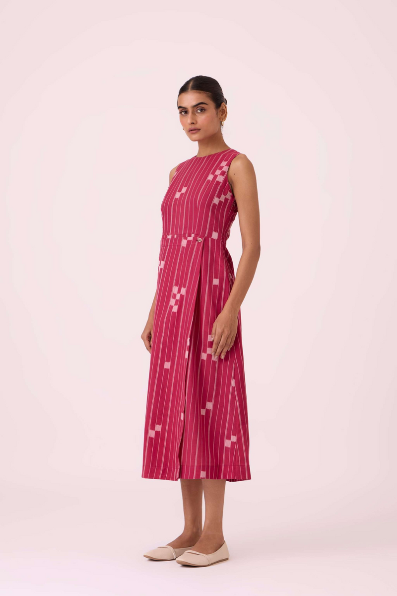 Katerina Rhubarb Ikat Dress cotton by The Summer House for women in Singapore