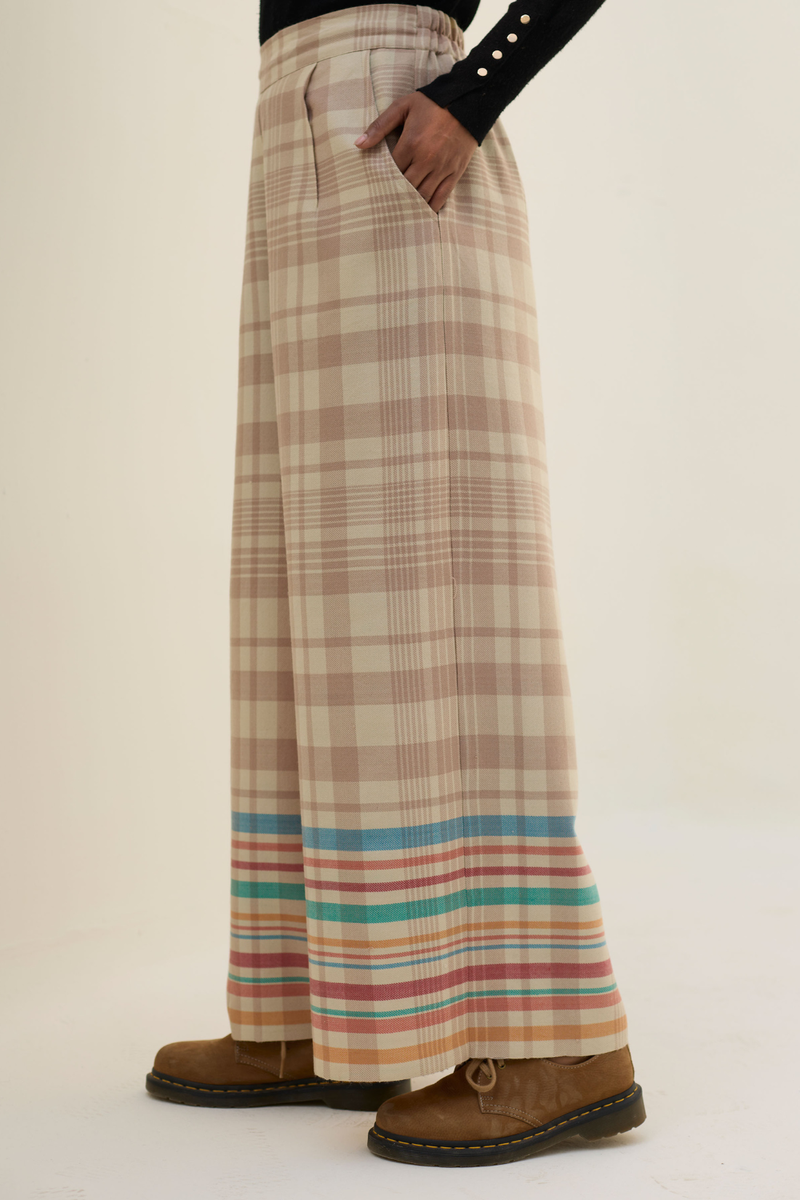 Vola Merino Wool Culottes - Beige by Manan in beige color for women in Singapore