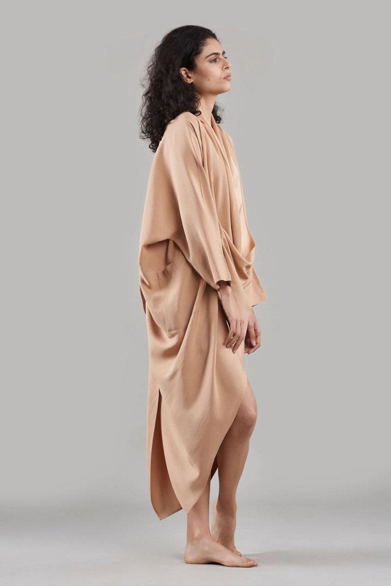 Amala Cape Dress silk Buy Amala Cape Dress from C&W | Dresses for Women by Ituvana in black color for women in Singapore