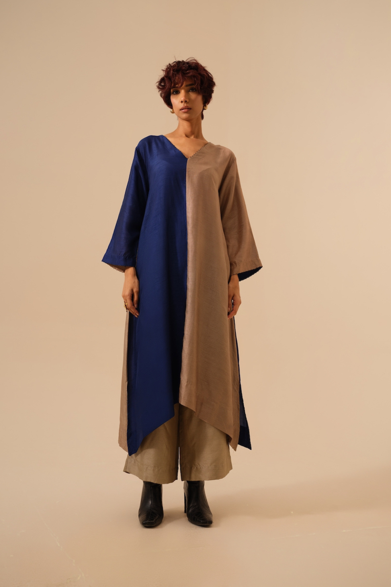 Oregano Pants-Grey mysore silk pants/trousers by Stoique in grey for women in Singapore