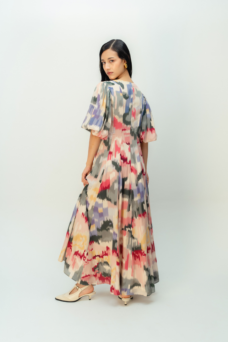 SUNWOVEN TALE DRESS crepe dress by Ode to Odd in multi for women in Singapore