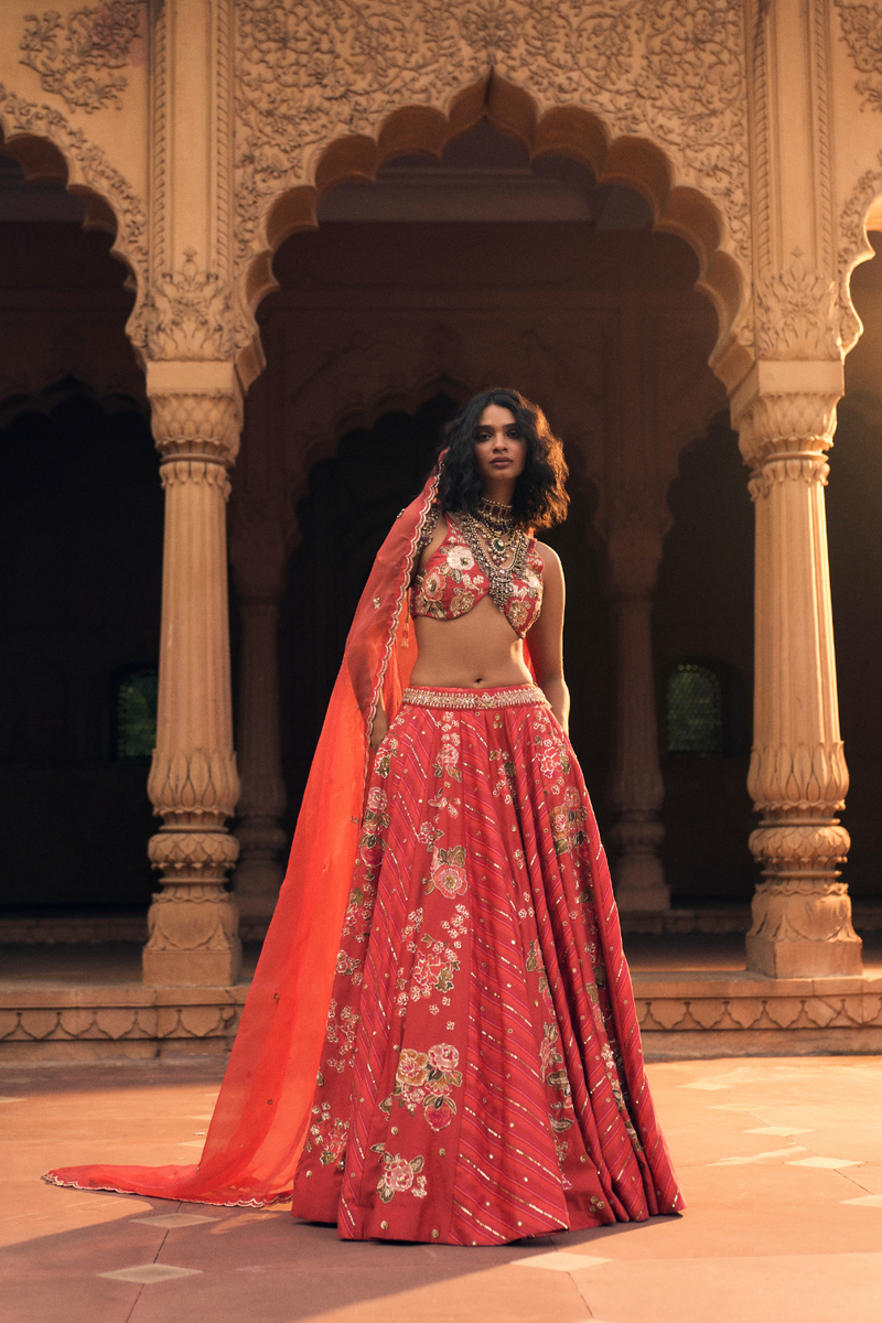 PH-2485 
Lehenga 
Blouse 
Dupatta Set by Paulmi & Harsh for women in Singapore
