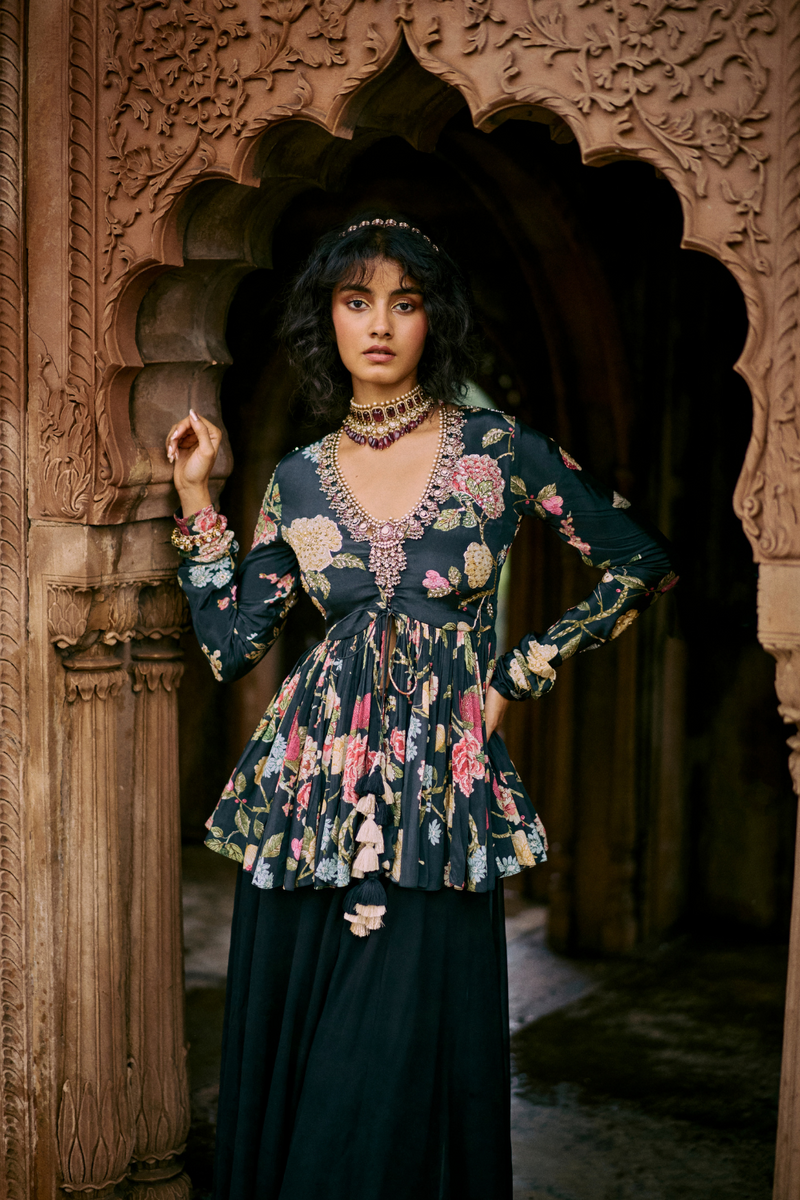 PH-2495 
Peplum 
Plazzoo Set by Paulmi & Harsh for women in Singapore