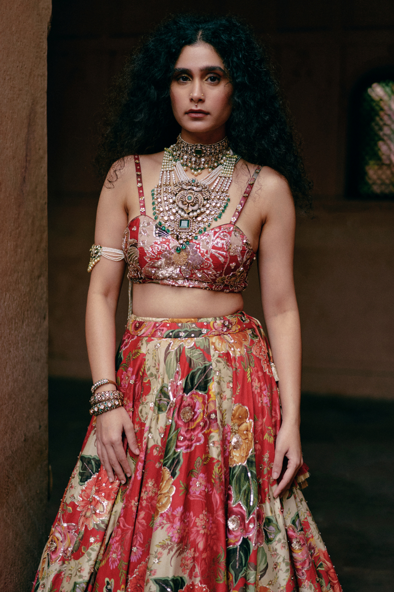 PH-2483 
Lehenga 
Blouse 
Dupatta Set by Paulmi & Harsh for women in Singapore