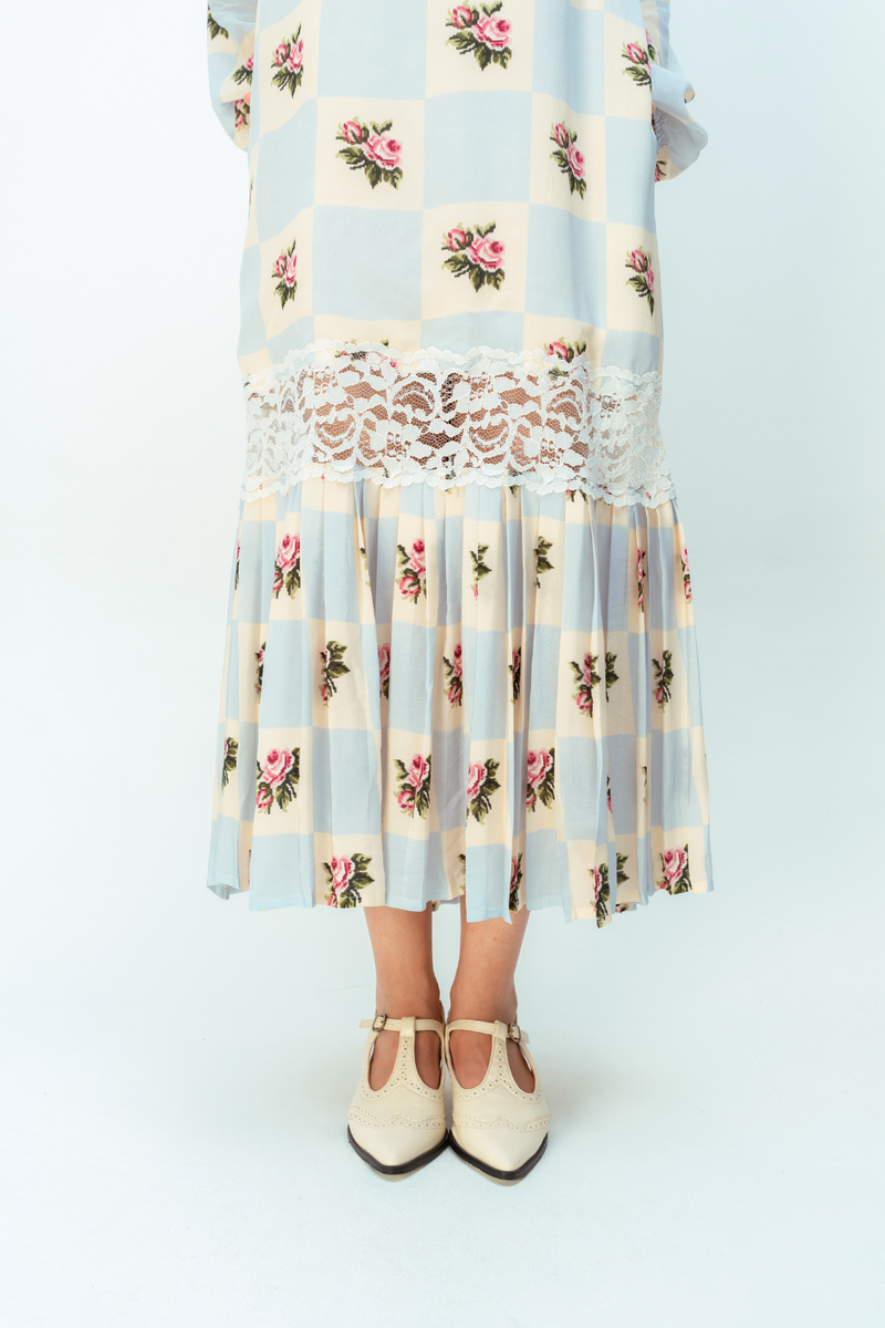 MOONLIT GROVE DRESS crepe dress by Ode to Odd in blue for women in Singapore