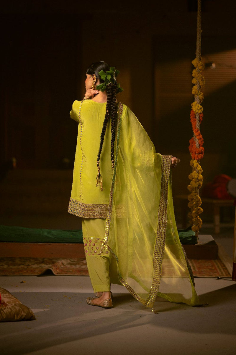 Veere Salwar Kameez Dupatta Set- Sublime Neon