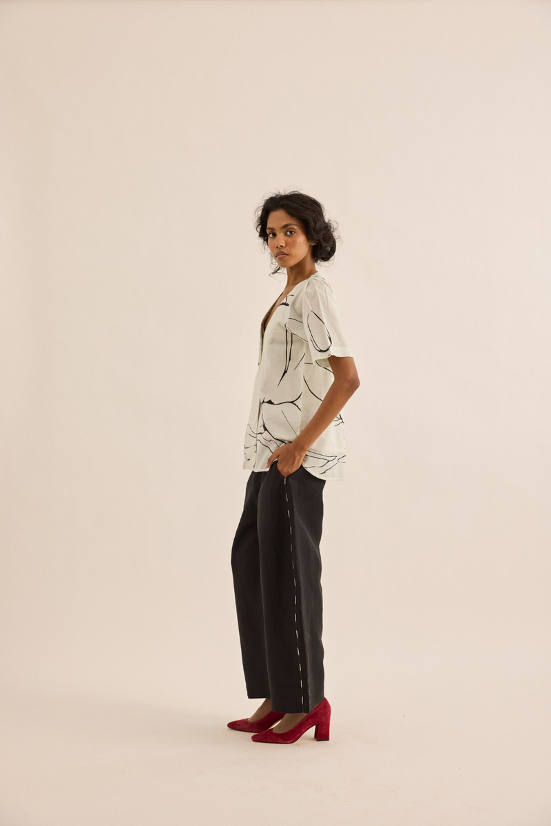 Snowbound Top mul top/shirt by Khara Kapas in ivory for women in Singapore