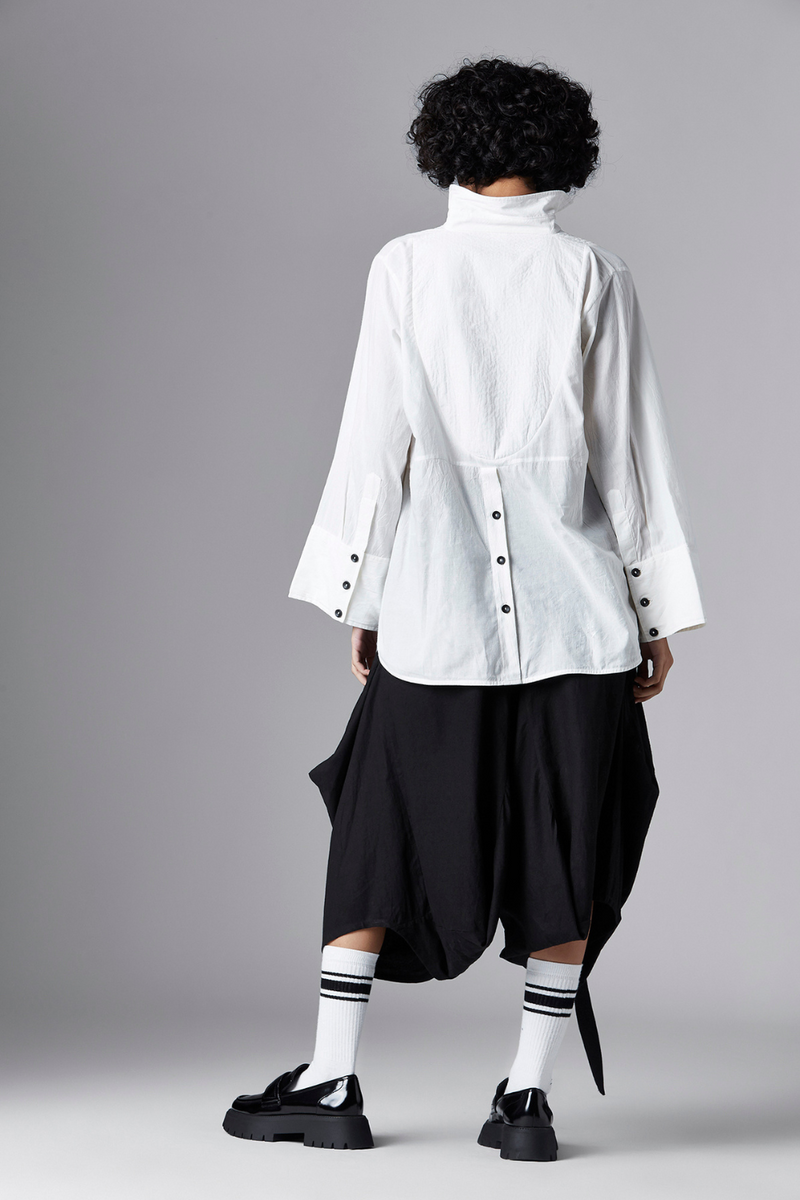 OVIA SHIRT cotton Tops and Shirts by Chola in white color for women in Singapore